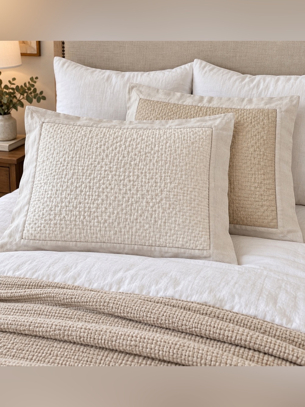 Pottery Barn cotton linen sham SET (2)